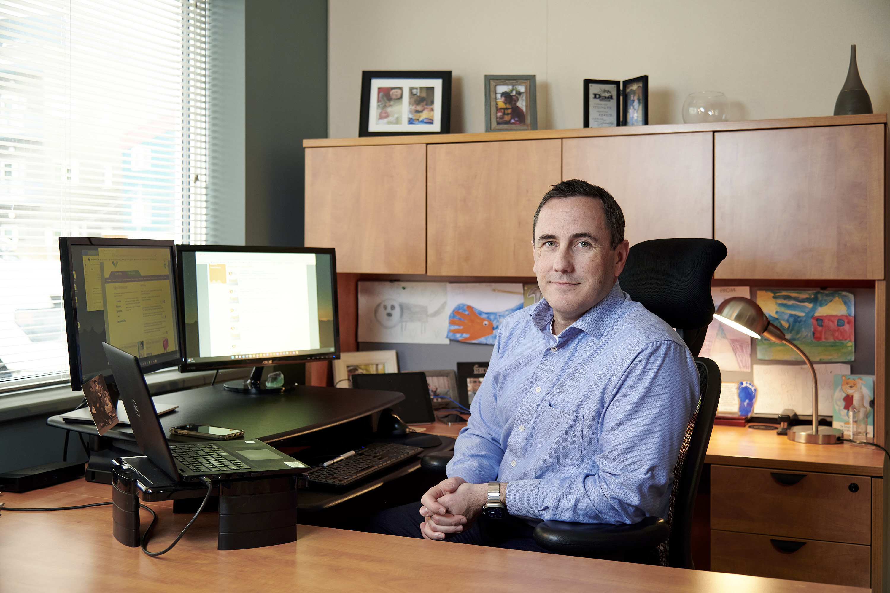 Jason Pedlar at his desk